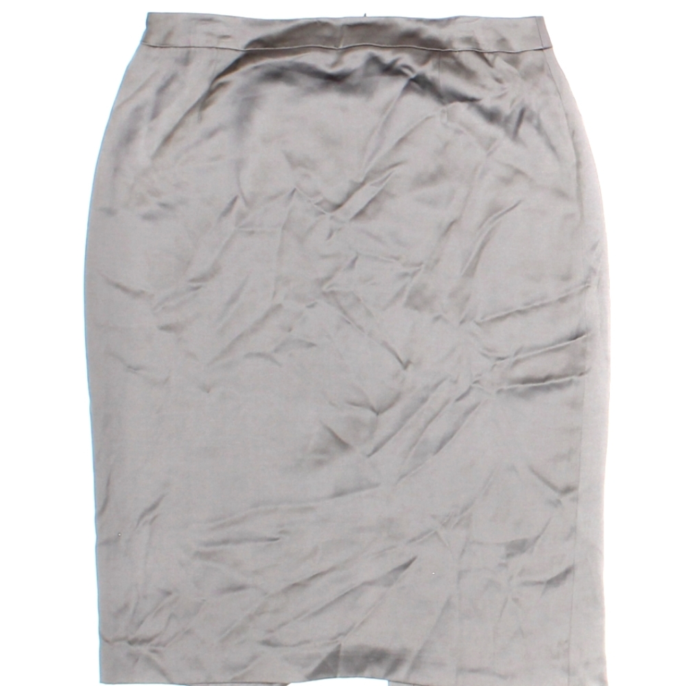 Gray midi pencil silk skirt size 12